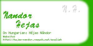 nandor hejas business card