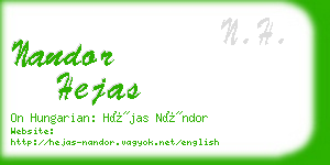 nandor hejas business card